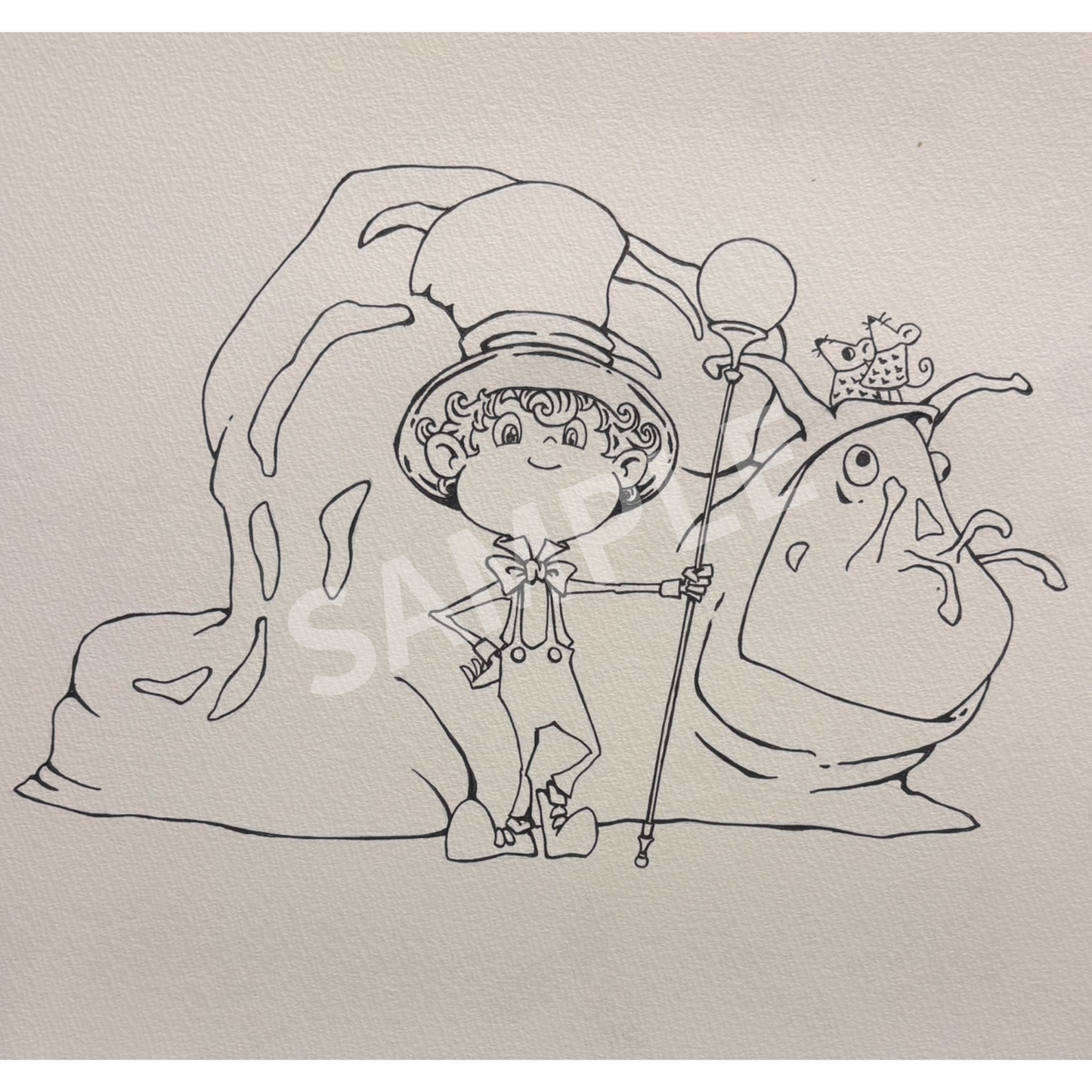 【原画】大ナメクジとルビッチ (CHIMNEYTOWN公式グッズの原画)【一点かぎり】