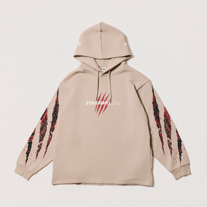 【ラスト10点のみ】【sXe x BAND SAURUS Hoodie】Eye of the REX & Slash：ベージュ（限定75+30着）