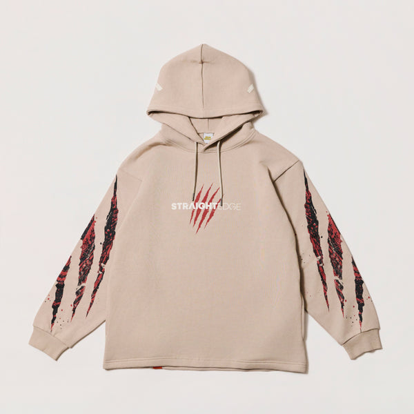 【ラスト10点のみ】【sXe x BAND SAURUS Hoodie】Eye of the REX & Slash：ベージュ（限定75+30着）