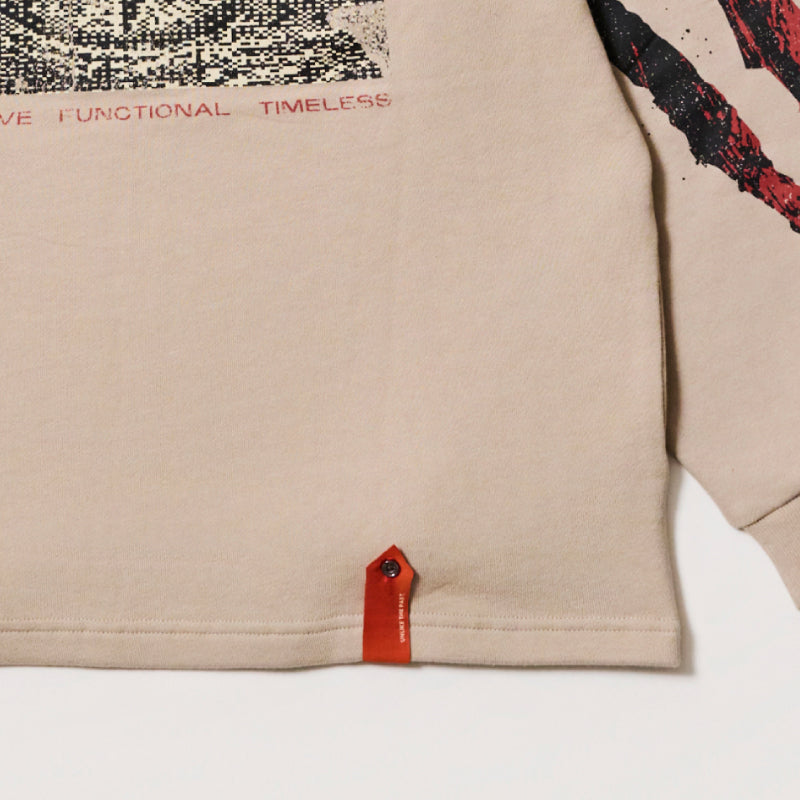 【ラスト10点のみ】【sXe x BAND SAURUS Hoodie】Eye of the REX & Slash：ベージュ（限定75+30着）