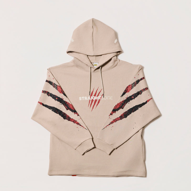 【ラスト10点のみ】【sXe x BAND SAURUS Hoodie】Eye of the REX & Slash：ベージュ（限定75+30着）