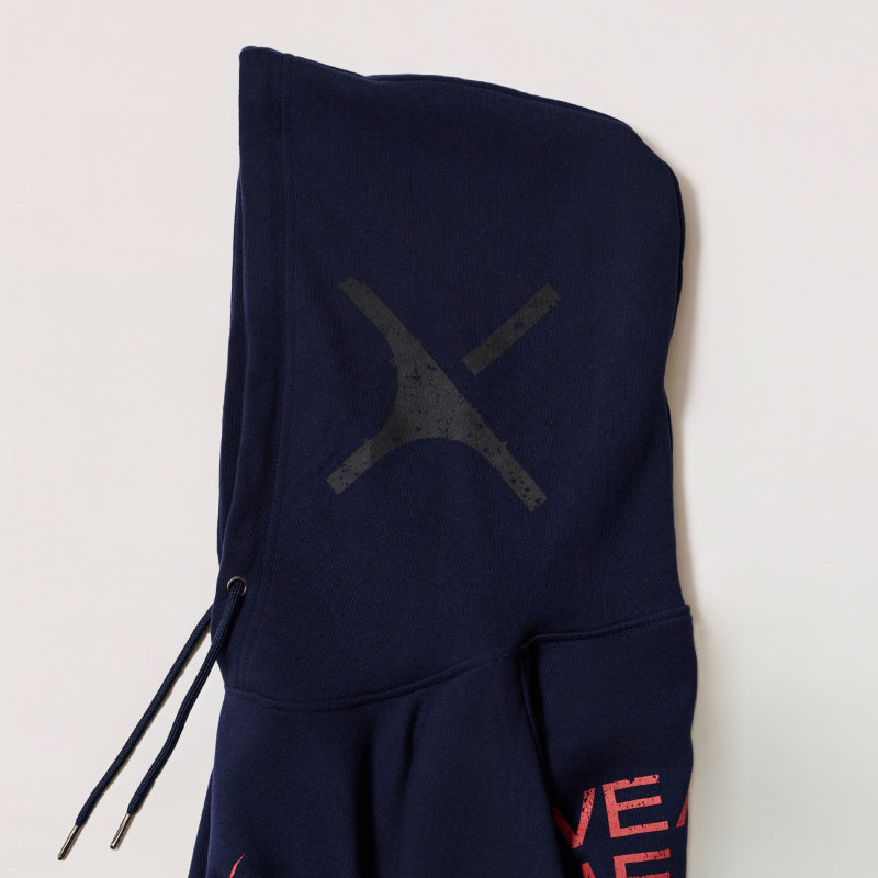 【ラスト10点のみ】【sXe x BAND SAURUS Hoodie】Eye of the REX & Slash：ネイビー（限定75+30着）