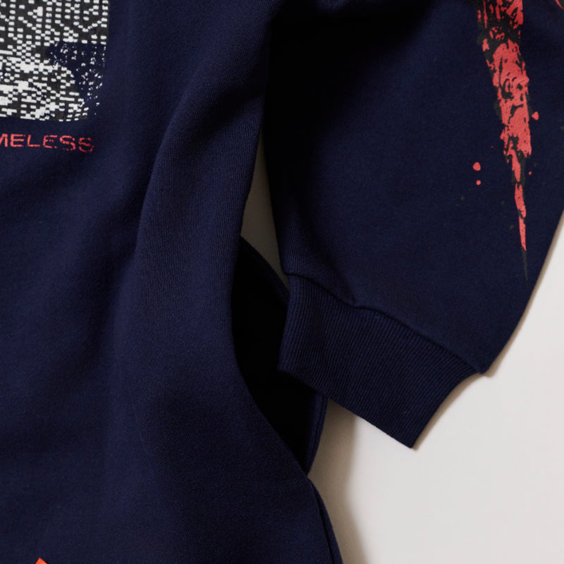 【ラスト10点のみ】【sXe x BAND SAURUS Hoodie】Eye of the REX & Slash：ネイビー（限定75+30着）