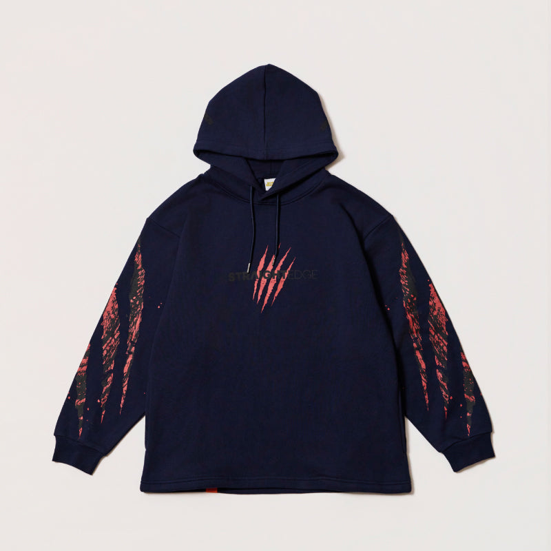 【sXe x BAND SAURUS Hoodie】Eye of the REX & Slash：ネイビー（限定75着）